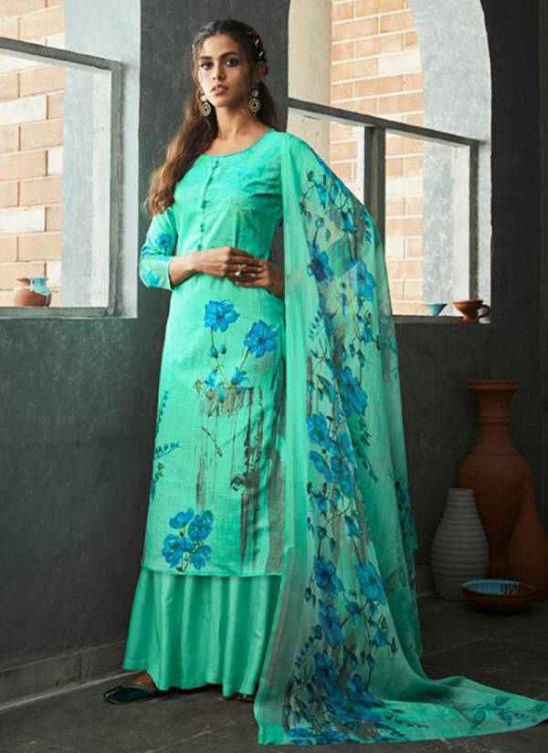 Nakshatra Pure Cotton Linen With Digital Print Salwar Suit With Nazneen Chiffon Dupatta Collection